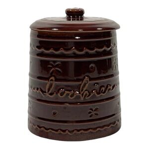 ✨Vintage 1950’s Marcrest Daisy & Dot Stoneware Cookie Jar & Lid✨